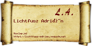 Lichtfusz Adrián névjegykártya